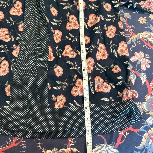 Rebecca Taylor La Vie Adelle Scarf Print Top Navy Floral Sheer Cotton XS - Picture 11 of 12